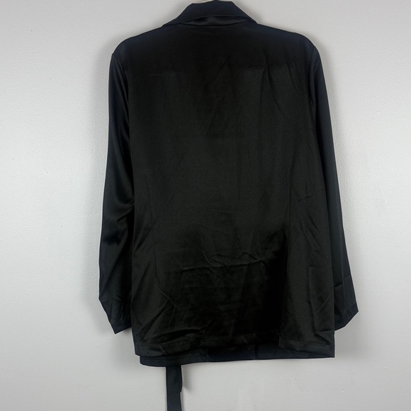 Misook Black Crepe Side-Tie Wrap Blazer Size Large - Picture 11 of 11